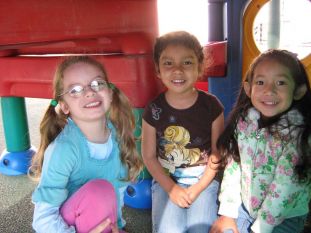 3 girls on play ground